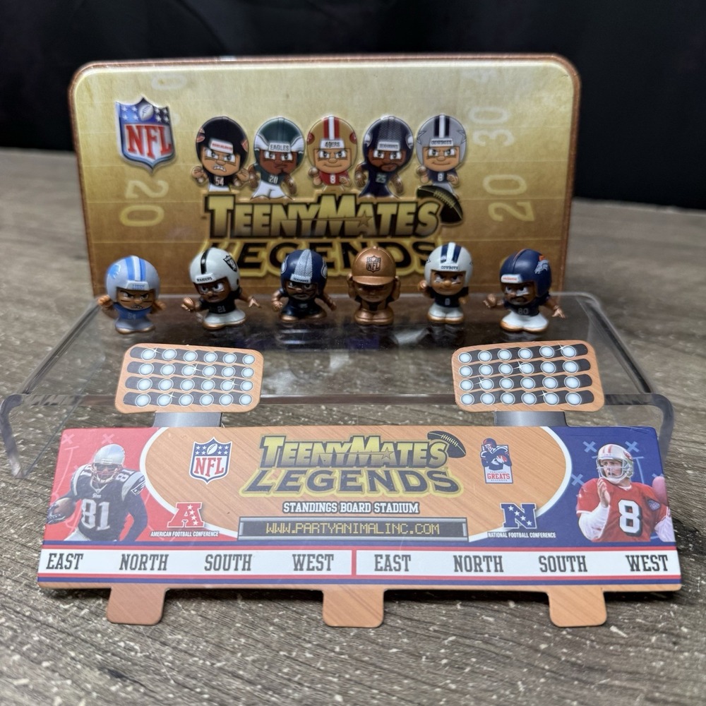 NFL TeenyMates Legends Collectible 6 Figures and Tin Party Animal Gold